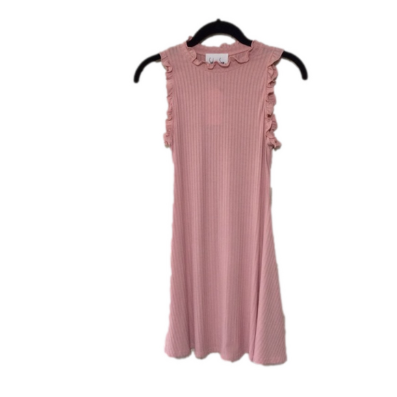NEW Sadie & Sage Blush Pink Ruffle A-Line Mini Dress S - Picture 1 of 5